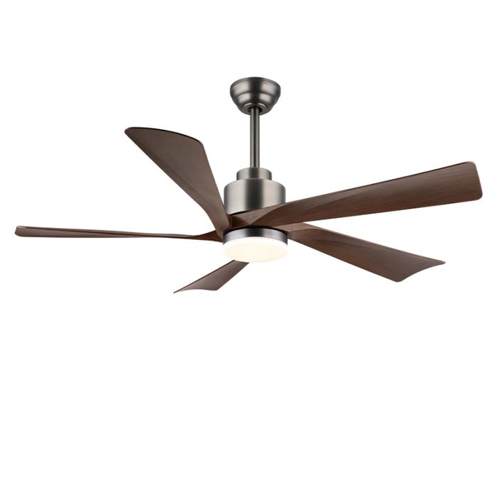 Ventilateur de plafond marron en métal, Frank, 20W, blanc chaud à froid réglable LED, avec télécommande