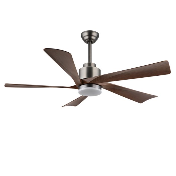 Ventilateur de plafond marron en métal, Frank, 20W, blanc chaud à froid réglable LED, avec télécommande