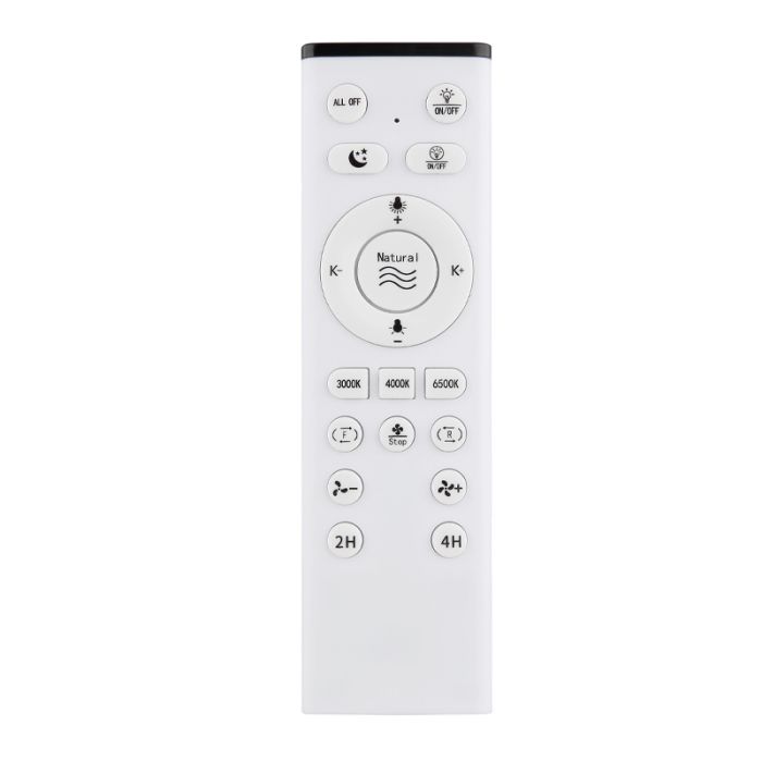 Ventilateur de plafond noir en plastique, Komal, 45W, blanc chaud à froid réglable LED, avec télécommande