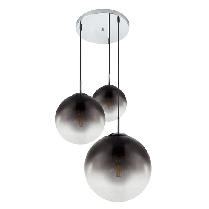 Suspension chromée en verre, Novia