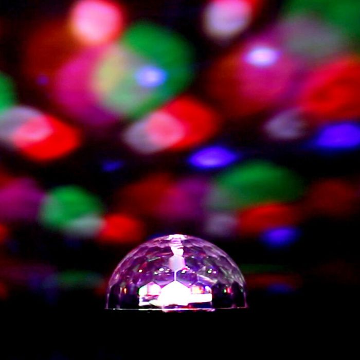 Lampe disco en plastique multicolore, Laurin, 3W, RGB LED, avec interrupteur