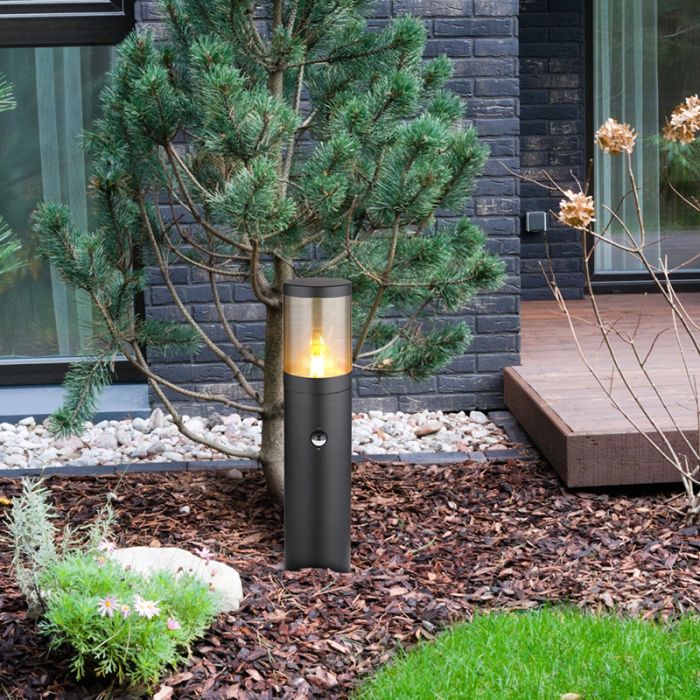 Luminaire extérieur noir en acier inoxydable, Lambert, IP44
