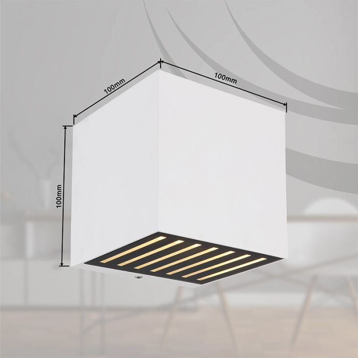 Applique up and down blanche en aluminium, Moesha, 6W, 3000K LED, IP54