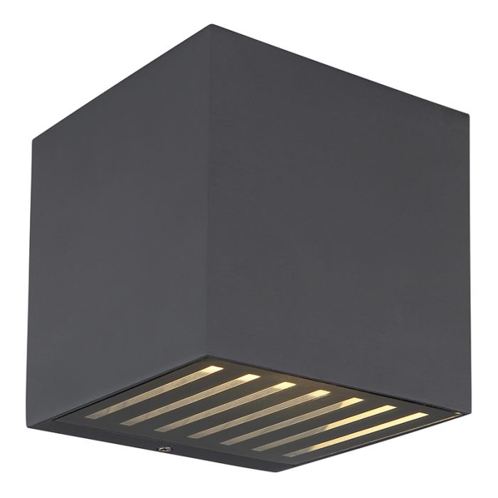 Applique up and down anthracite en aluminium, Moesha, 6W, 3000K LED, IP54