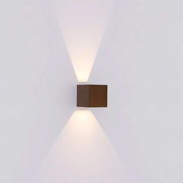 Applique up and down marronne en aluminium, Nargis, 3W, 3000K LED, IP54