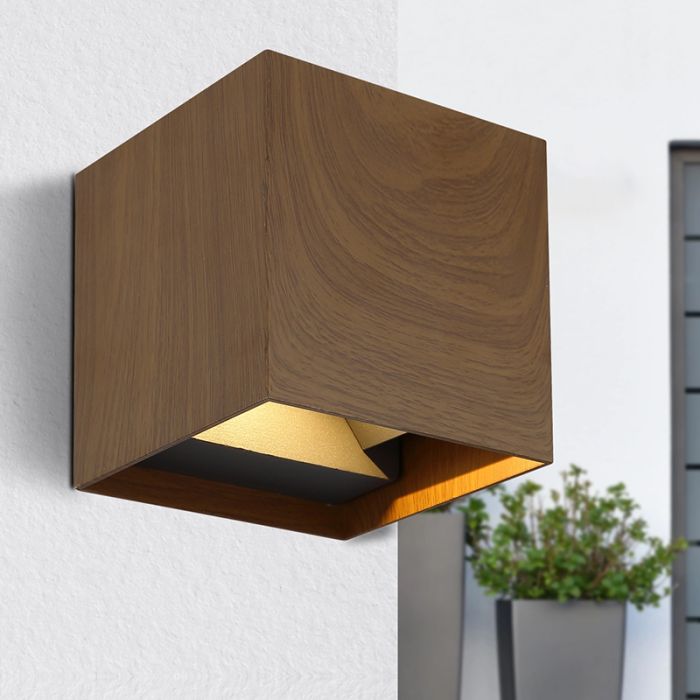 Applique up and down marronne en aluminium, Nargis, 3W, 3000K LED, IP54