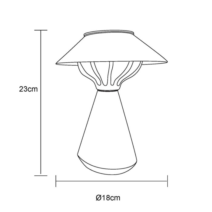 Lampe de table solaire extérieur noire en plastique, Nasr, 0,06W, 3000K LED, IP44, avec interrupteur