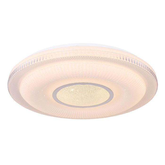 Plafonnier connecté blanc en métal, Aldin, 30W, blanc chaud à froid réglable LED