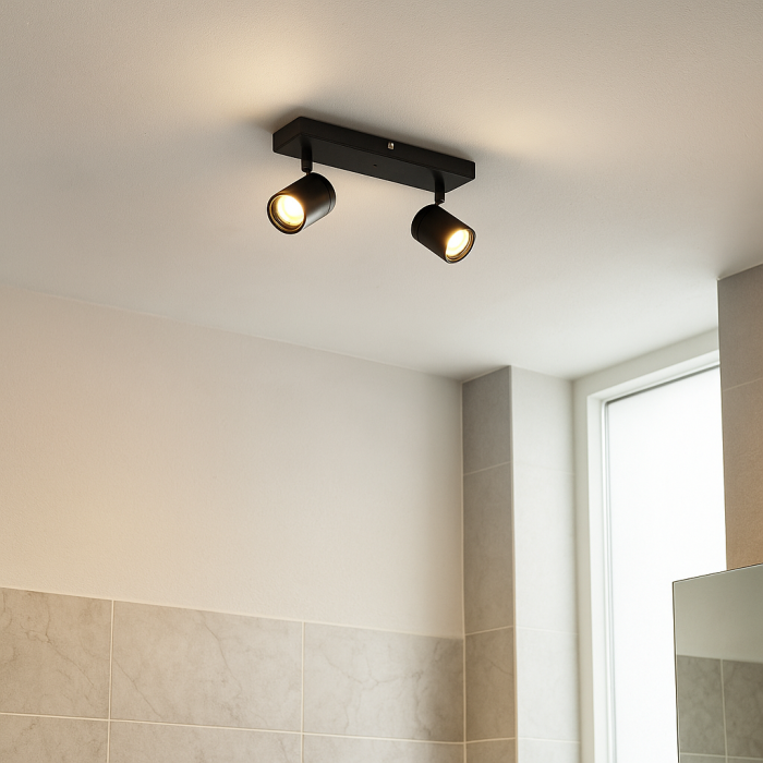 Spot plafond noir moderne, Ciara, IP44