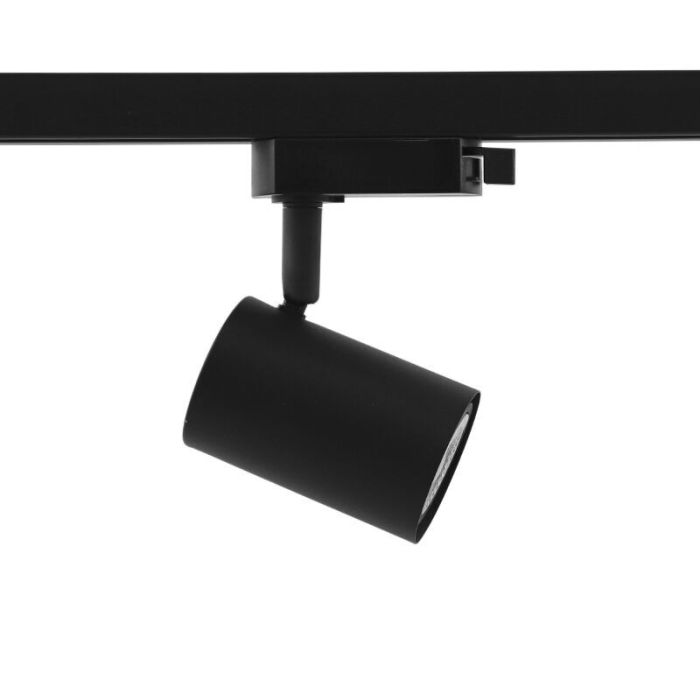 3M système d'éclairage sur rail monophasé noir avec connecteur fixe en L + 5 Elena spots sur rail