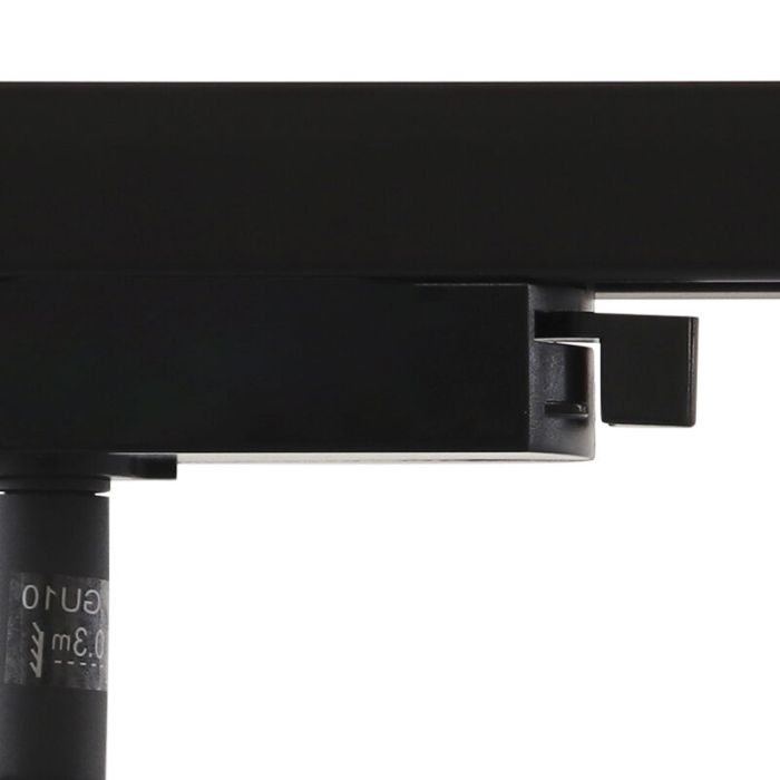 3M système d'éclairage sur rail monophasé noir avec connecteur fixe en L + 5 Skip spots sur rail