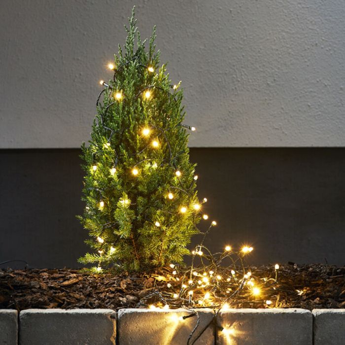 Lumières de Noël LED 7,2 m sur batterie, 96 lampes, intérieur et extérieur