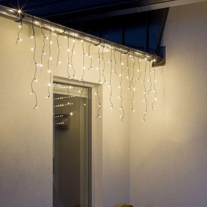 12 mètres guirlande stalactite connectable, 70 cm de haut, blanc chaud, IP44, de base