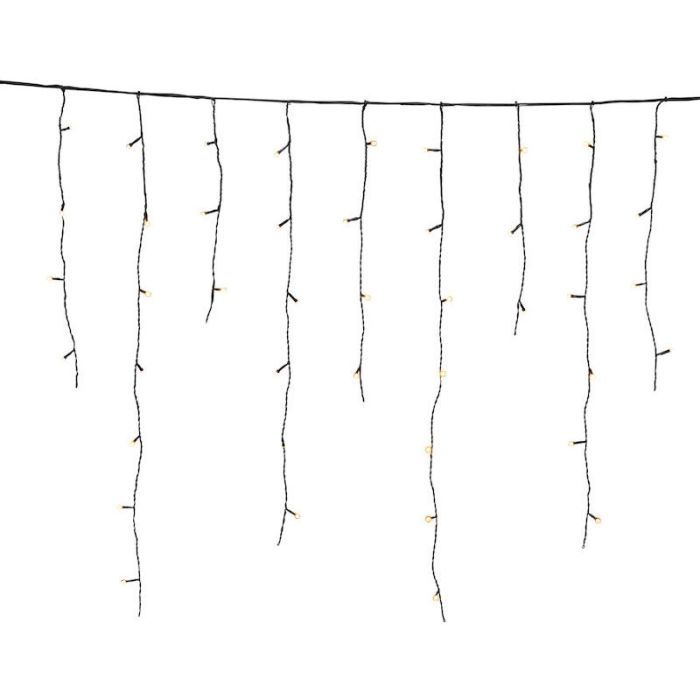 12 mètres guirlande stalactite connectable, 70 cm de haut, blanc chaud, IP44, de base