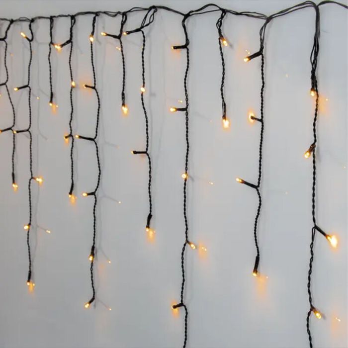 9 mètres guirlande stalactite connectable, 70 cm de haut, blanc chaud, IP44, de base