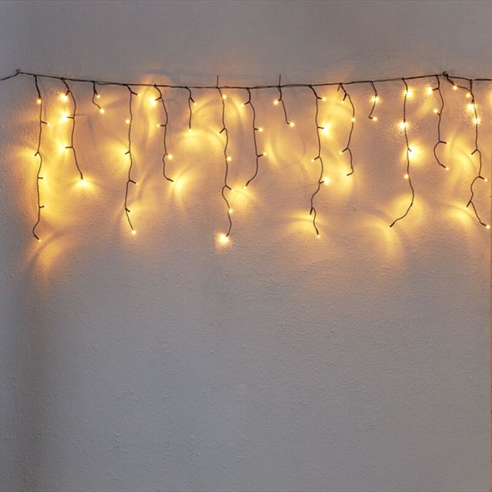 9 mètres guirlande stalactite connectable, 70 cm de haut, blanc chaud, IP44, de base