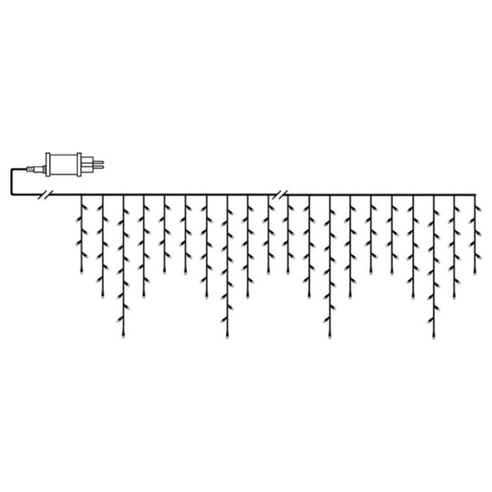 9 mètres guirlande stalactite connectable, 70 cm de haut, blanc chaud, IP44, de base