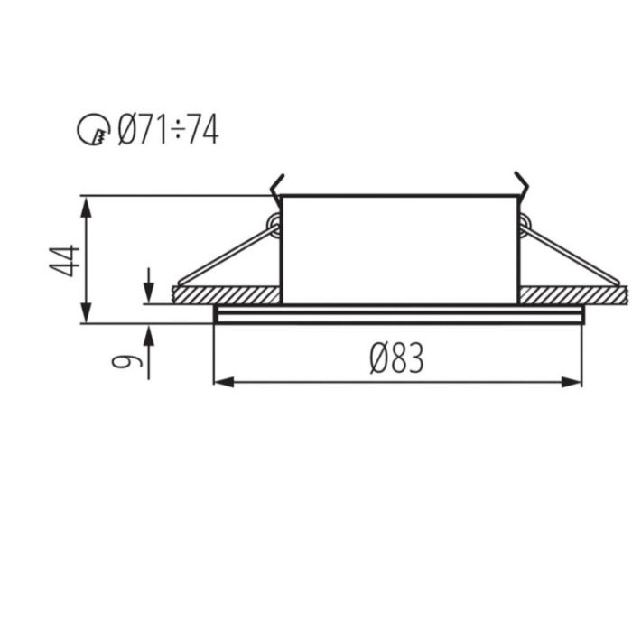 Spot encastré salle de bain chromé en aluminium, Pierre, IP44