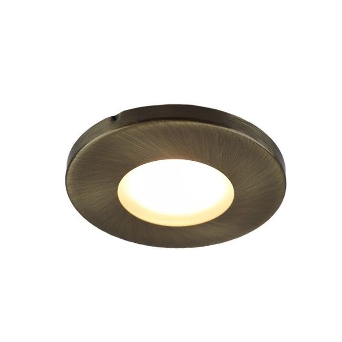 Spot encastré salle de bain bronze en métal, Mela, IP44