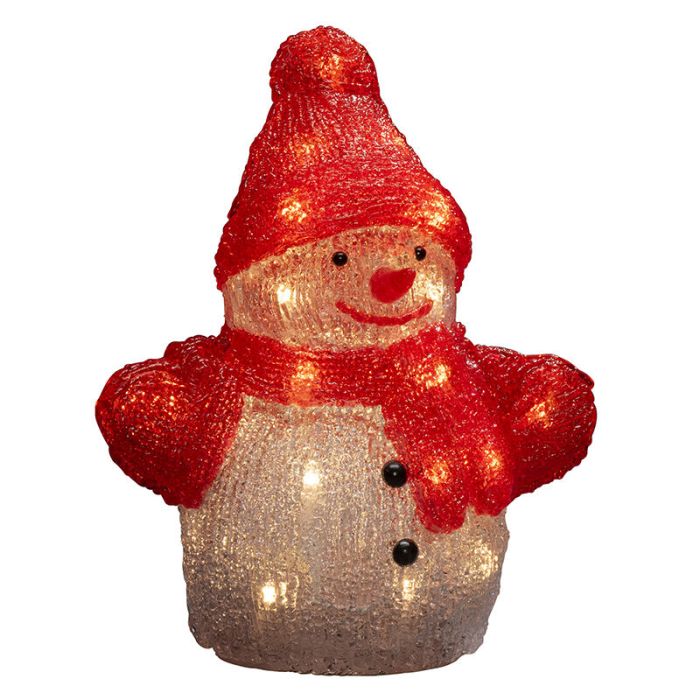 Bonhomme de neige avec chapeau rouge, 22,5 cm