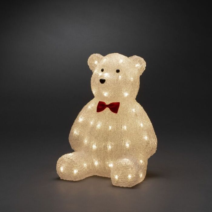 Ours en peluche avec nœud, 38 cm, pour l'intérieur et l'extérieur