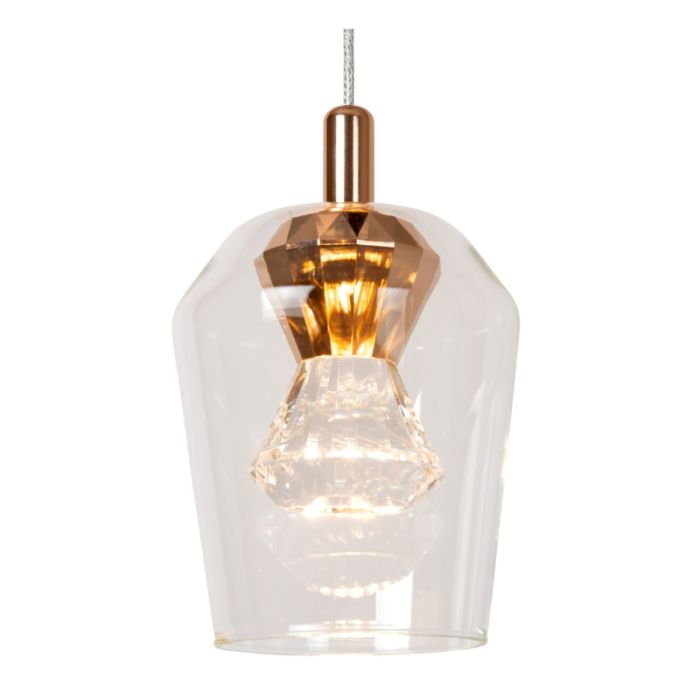 Suspension moderne transparente, Berliane, 4W, 2700K LED