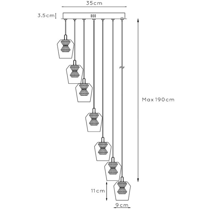 Suspension moderne transparente, Berliane, 4W, 2700K LED