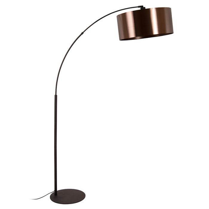 Lampadaire à arc moderne couleur rouille, Rankos, avec interrupteur