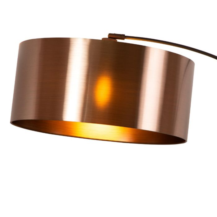 Lampadaire à arc moderne couleur rouille, Rankos, avec interrupteur