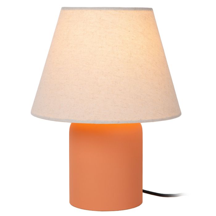 Lampe de table en céramique orange, Macia, avec interrupteur