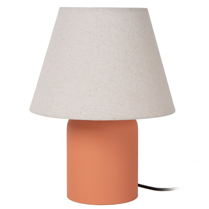 Lampe de table en céramique orange, Macia, avec interrupteur