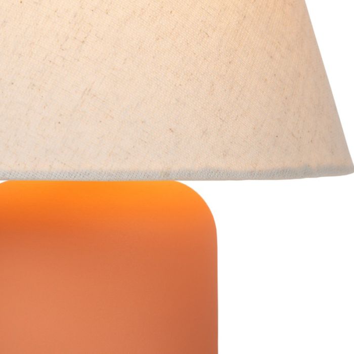 Lampe de table en céramique orange, Macia, avec interrupteur