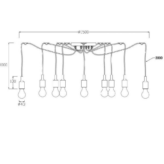 Suspension moderne noire, Fix