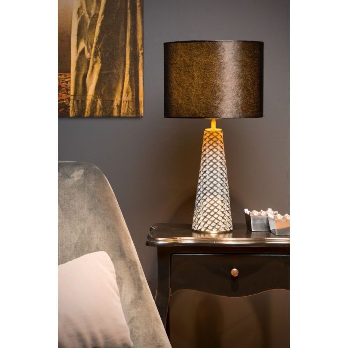 Lampe de table rétro grise, Extravaganza Velvet, avec interrupteur