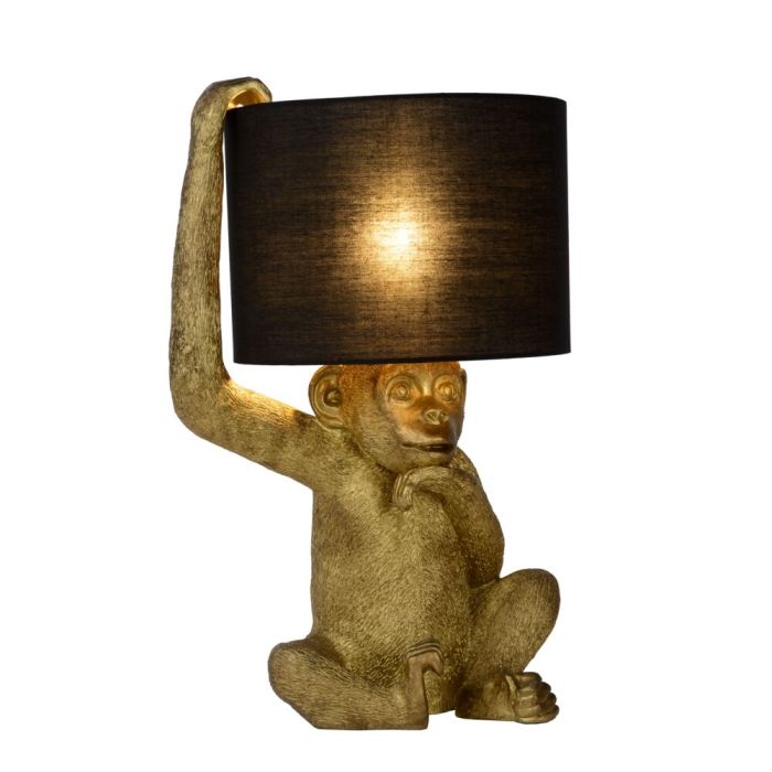 Lampe de table rétro dorée, Extravaganza Chimp, avec interrupteur