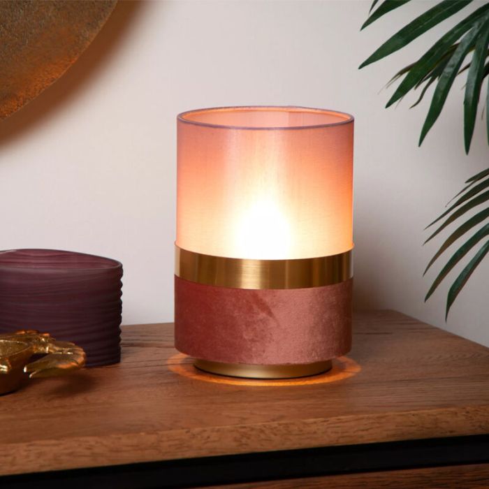 Lampe de table rétro dorée, Tusse, avec interrupteur