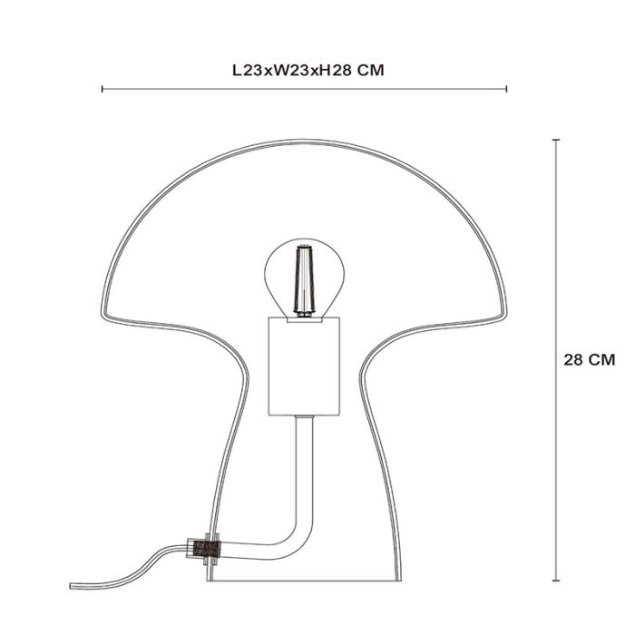 Lampe de table moderne grise, Fungo, avec interrupteur