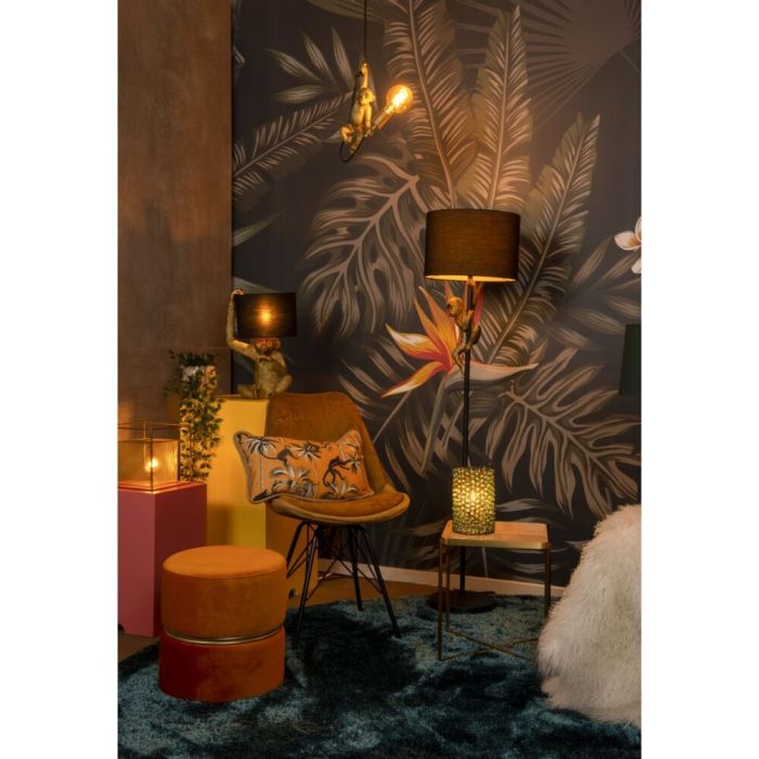 Lampadaire rétro doré, Extravaganza Chimp, avec interrupteur