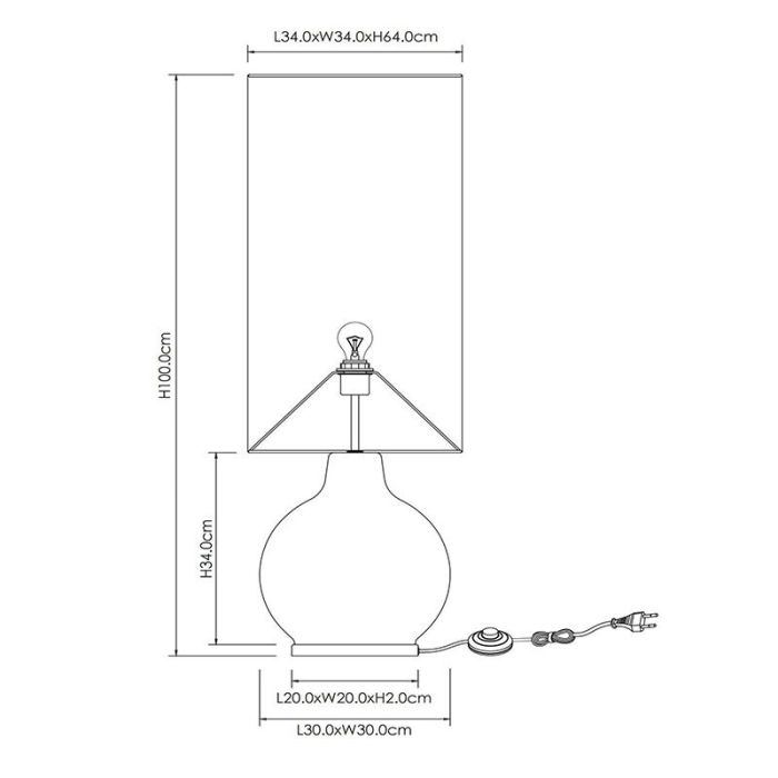 Lampadaire rétro noir, Esterad, avec interrupteur