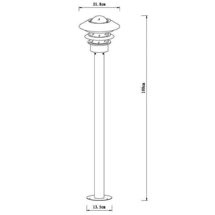 Candélabre extérieur moderne noir, Zico, IP44