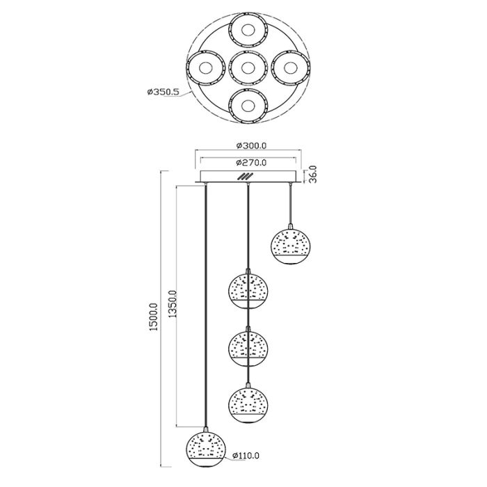 Suspension moderne noire, Sentubal, 5,2W, 2700K LED