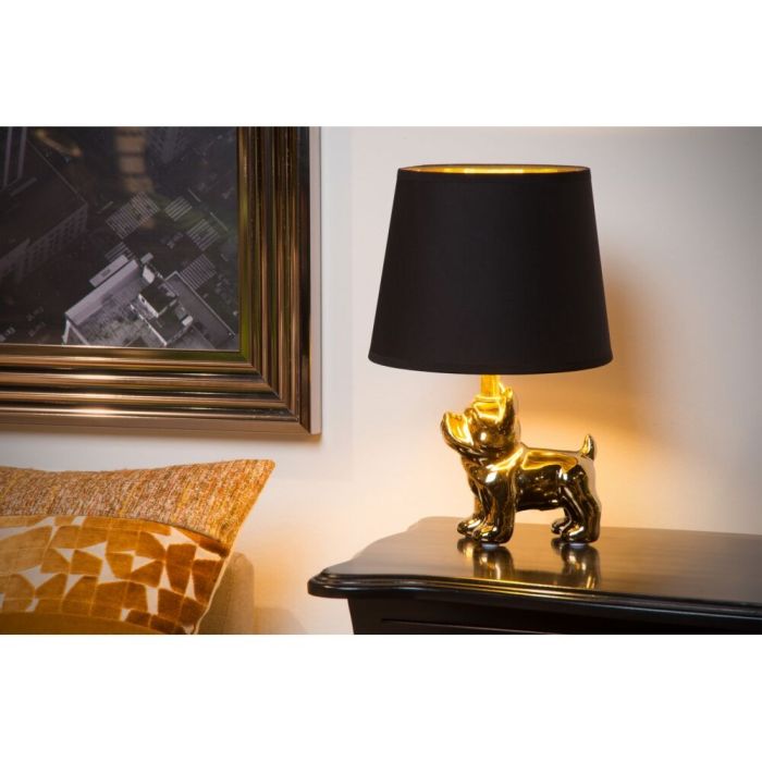 Lampe de table rétro dorée, Extravaganza Sir Winston, avec interrupteur
