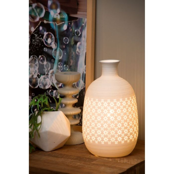 Lampe de table rétro blanche, Tiesse, avec interrupteur