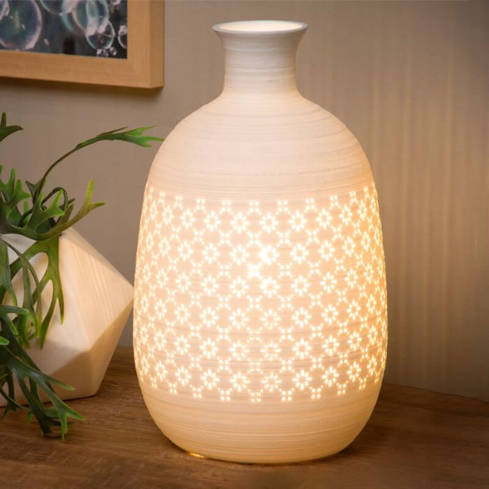Lampe de table rétro blanche, Tiesse, avec interrupteur