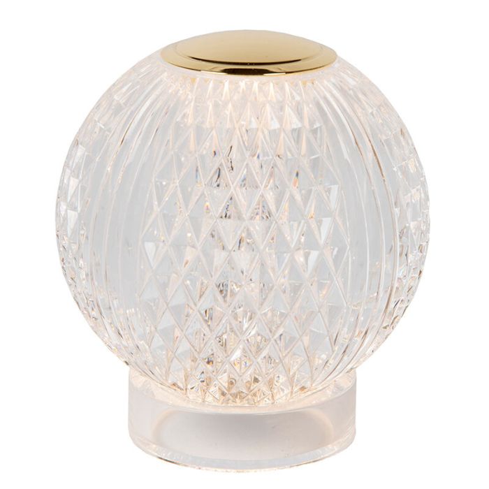 Lampe de table moderne transparente, Cintra, 1,5W, 2700K LED, gradable en 3 étapes