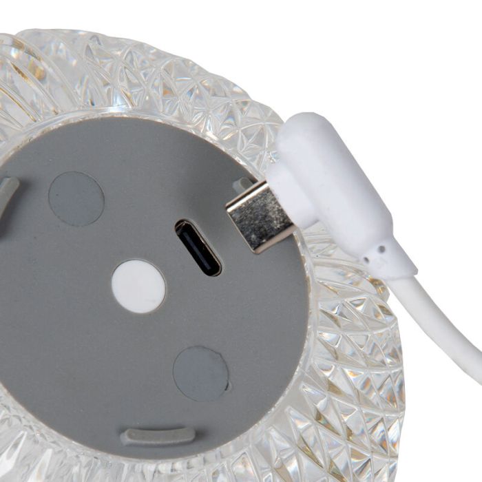 Lampe de table moderne transparente, Cintra, 1,5W, 2700K LED, gradable en 3 étapes
