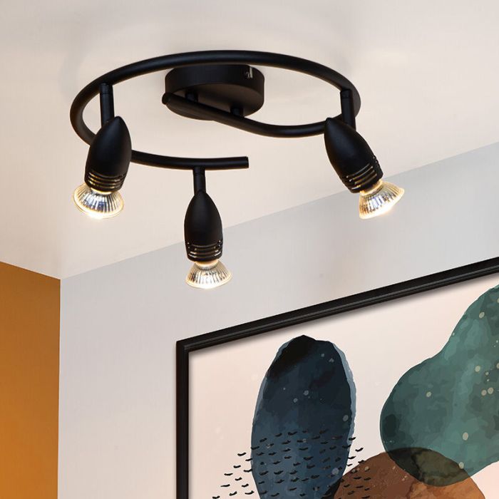 Spot plafond moderne noir, Caro