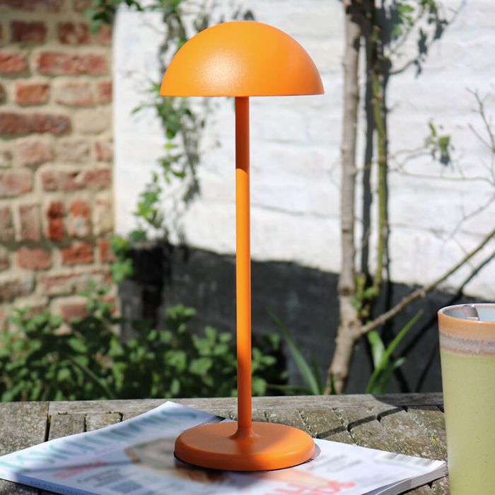 Lampe de table extérieur rétro orange, Joy, 1,5W, 3000K LED, IP54, avec variateur tactile