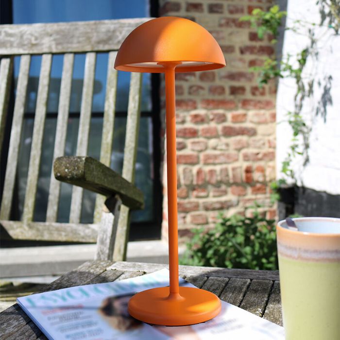 Lampe de table extérieur rétro orange, Joy, 1,5W, 3000K LED, IP54, avec variateur tactile
