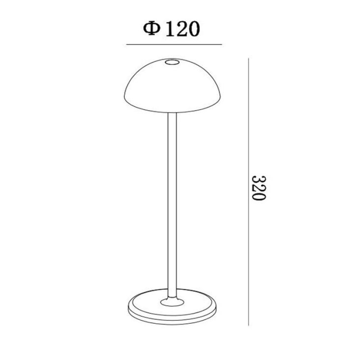 Lampe de table extérieur rétro orange, Joy, 1,5W, 3000K LED, IP54, avec variateur tactile